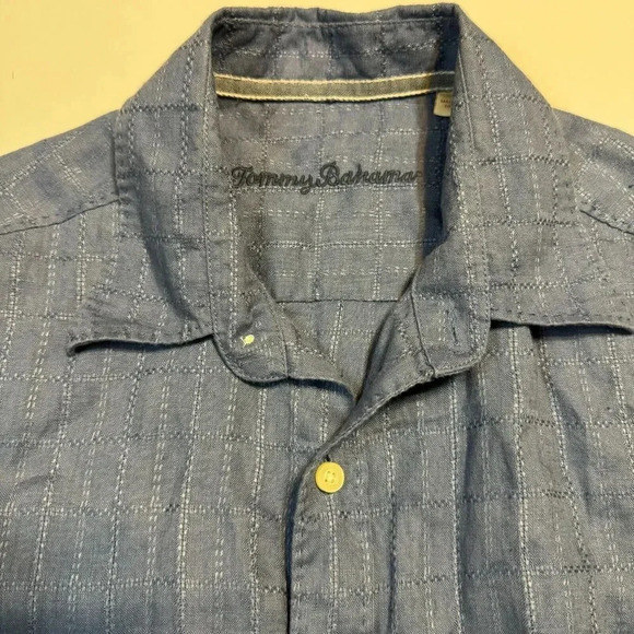 Tommy Bahama Men's Blue 100% Linen Button Down Shirt Casual Beach Vacation Sz M - Picture 4 of 7